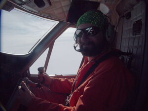 The benefits of being a co-pilot is getting to fly the plane. Most Antarctic staff would rate this as a highlight, I've no doubt.