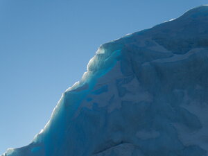 Spectacular blues from the ice and the brightness of the sun.