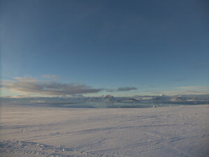 The skidoo ride back had the most beautiful ambient light, which was great for driving across the island.